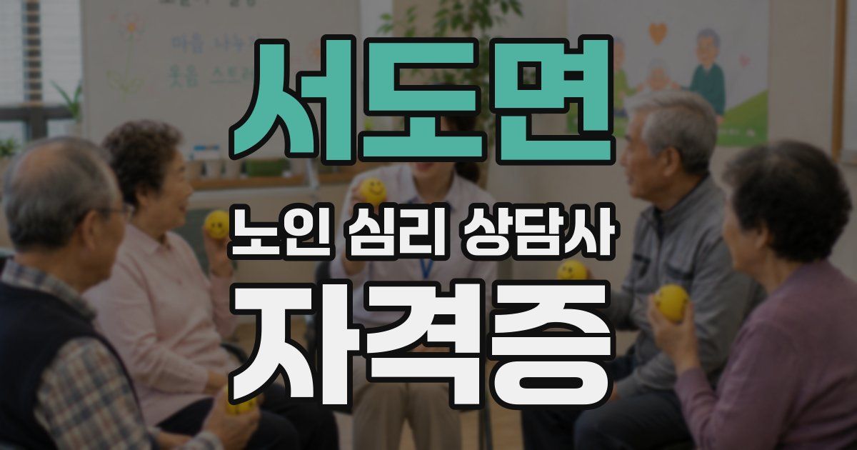 서도면 노인 심리 상담사 자격증