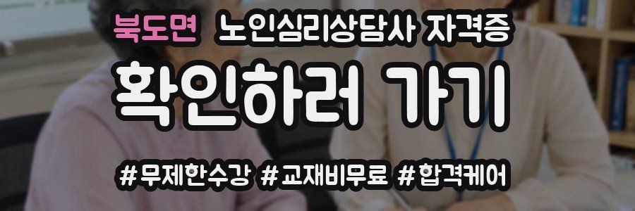 북도면 노인 심리 상담사 자격증