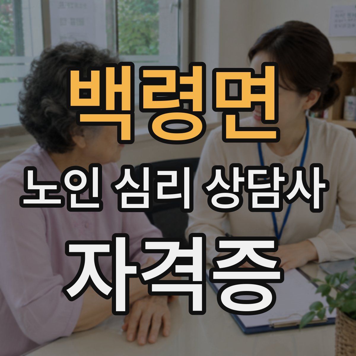 백령면 노인 심리 상담사 자격증