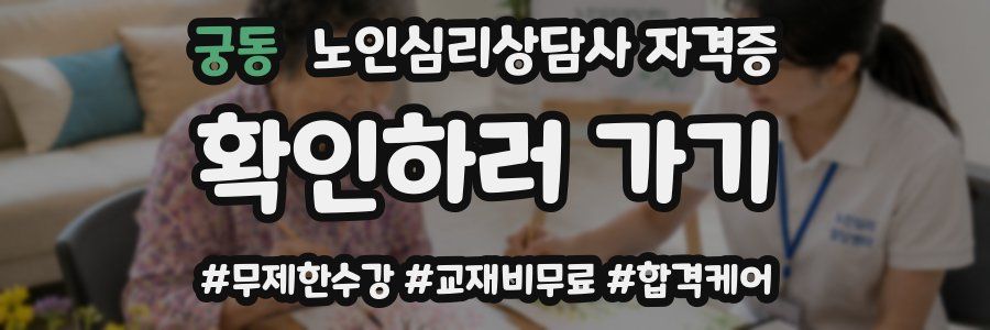 궁동 노인 심리 상담사 자격증