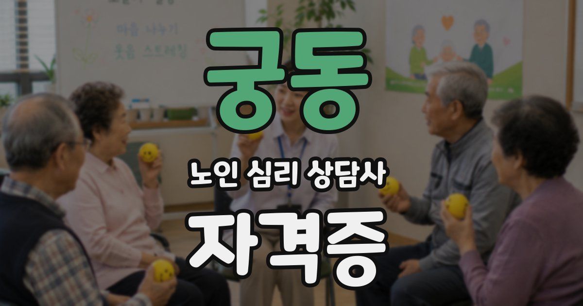 궁동 노인 심리 상담사 자격증