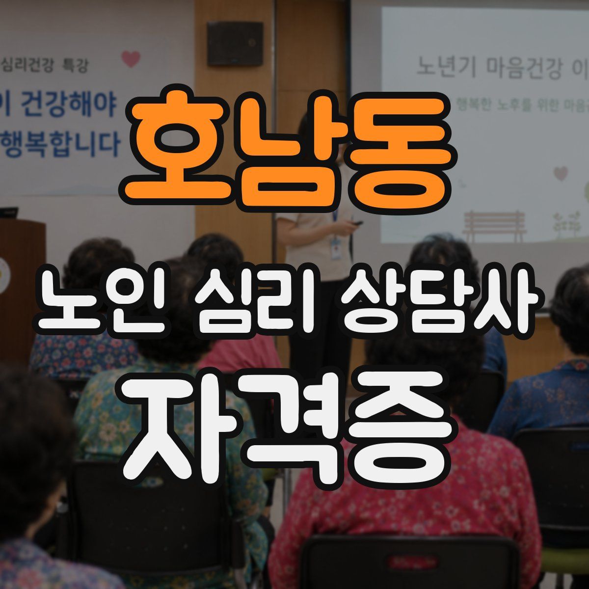 호남동 노인 심리 상담사 자격증