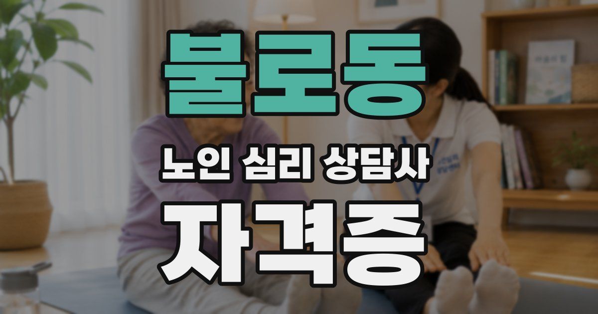 불로동 노인 심리 상담사 자격증
