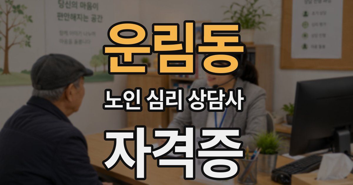운림동 노인 심리 상담사 자격증