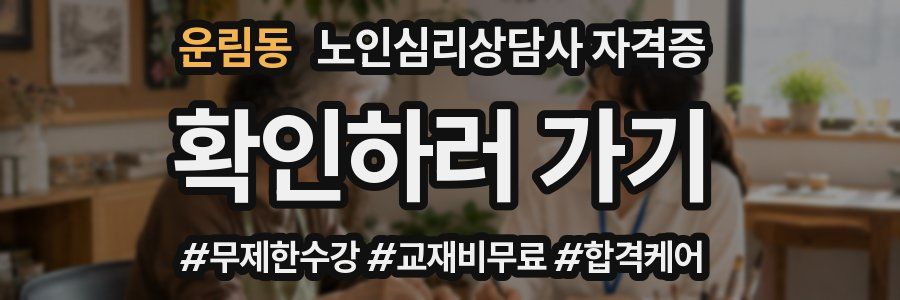 운림동 노인 심리 상담사 자격증