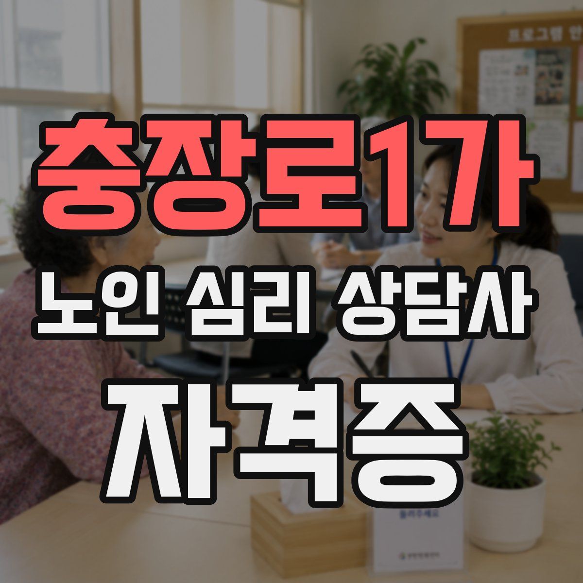 충장로1가 노인 심리 상담사 자격증