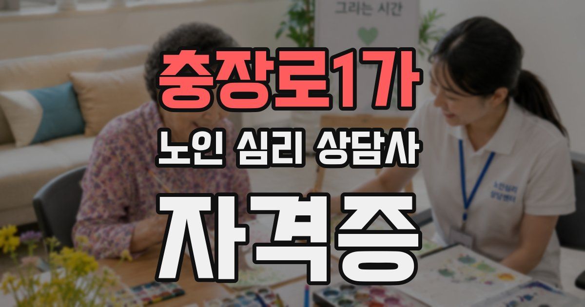 충장로1가 노인 심리 상담사 자격증