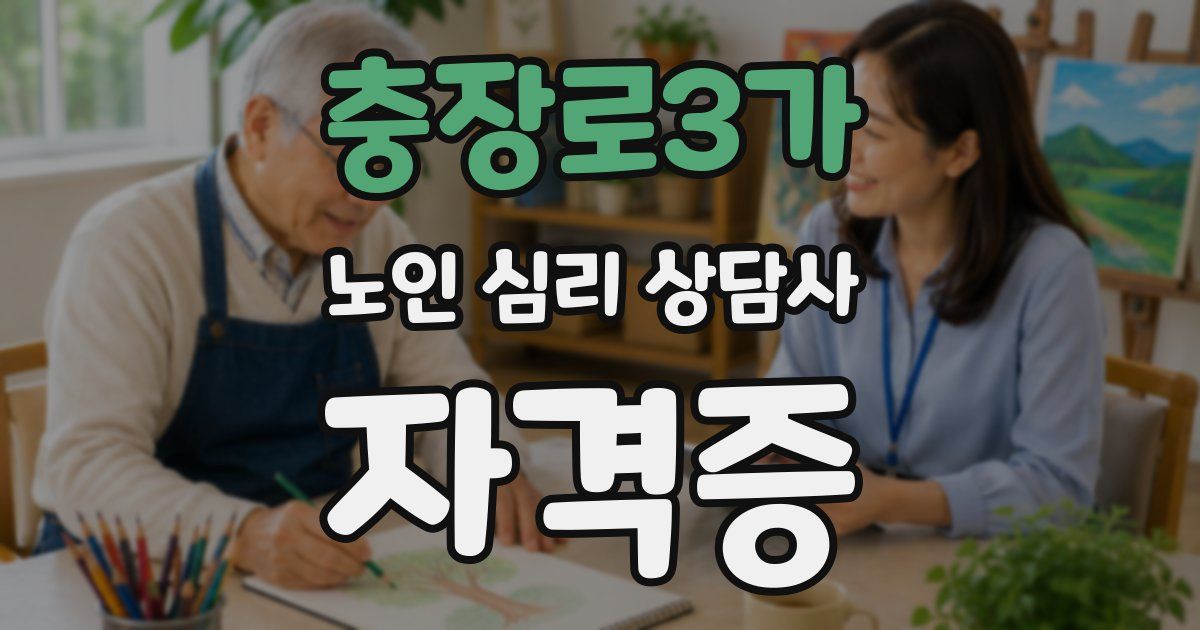 충장로3가 노인 심리 상담사 자격증