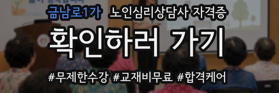 금남로1가 노인 심리 상담사 자격증