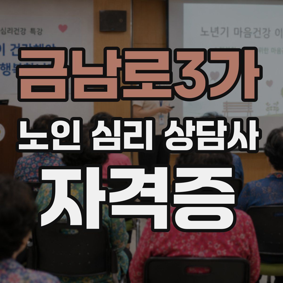 금남로3가 노인 심리 상담사 자격증