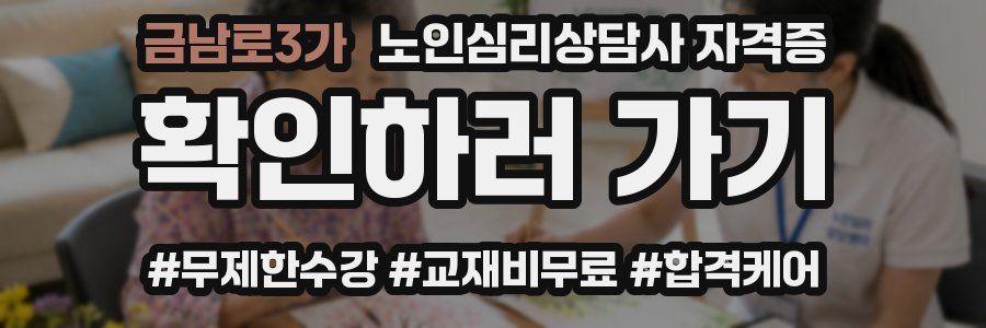 금남로3가 노인 심리 상담사 자격증