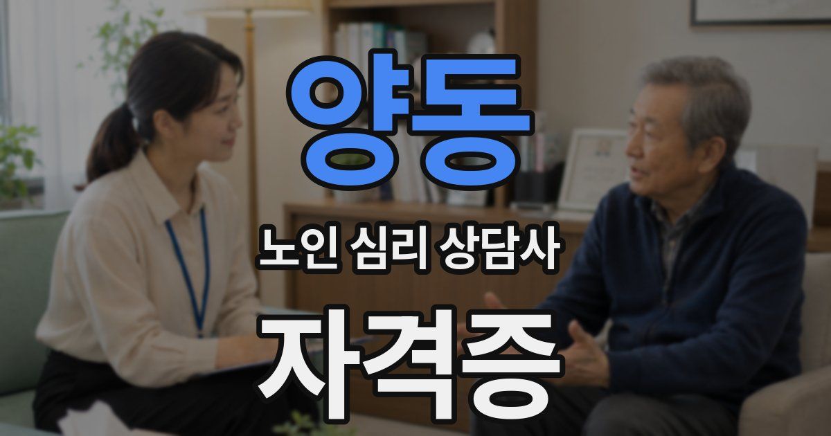 양동 노인 심리 상담사 자격증