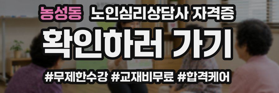 농성동 노인 심리 상담사 자격증