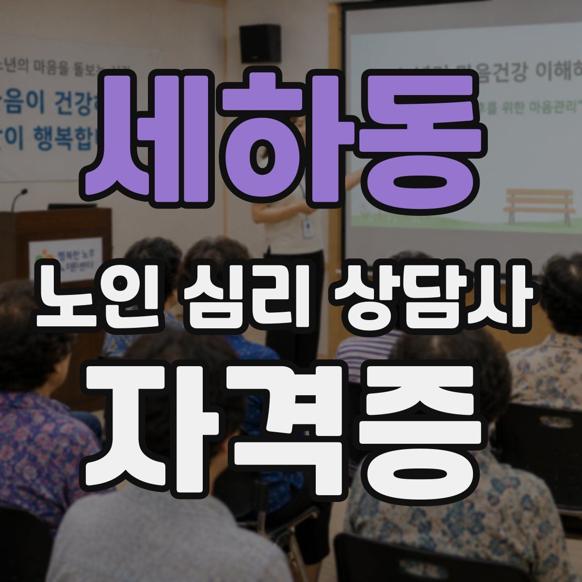 세하동 노인 심리 상담사 자격증