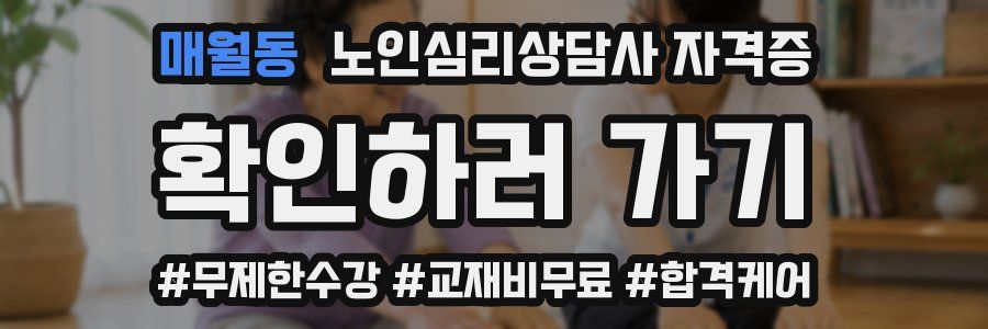 매월동 노인 심리 상담사 자격증