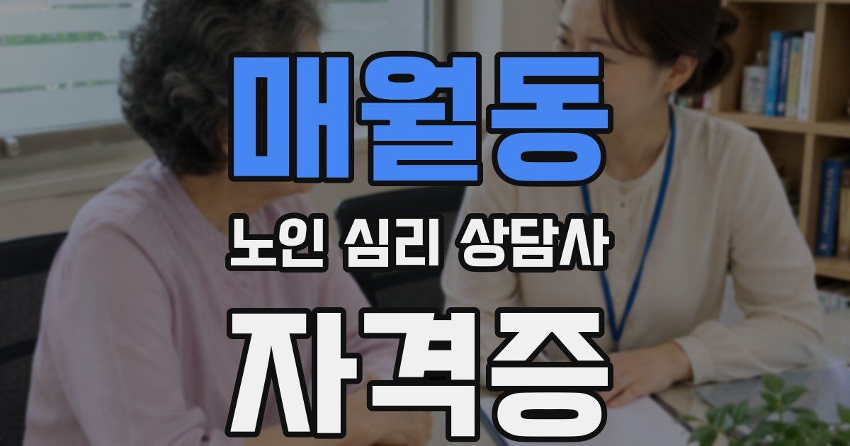 매월동 노인 심리 상담사 자격증