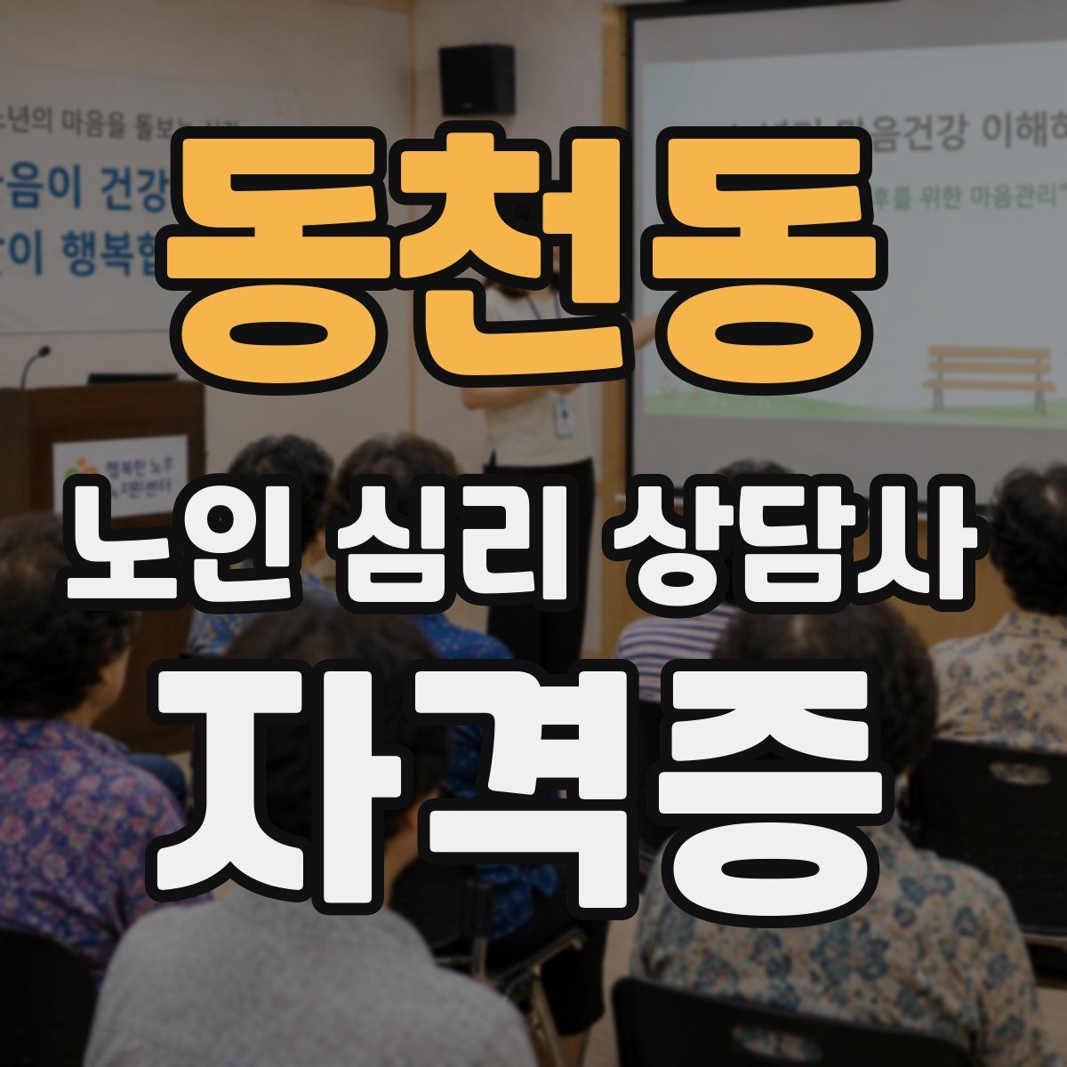 동천동 노인 심리 상담사 자격증