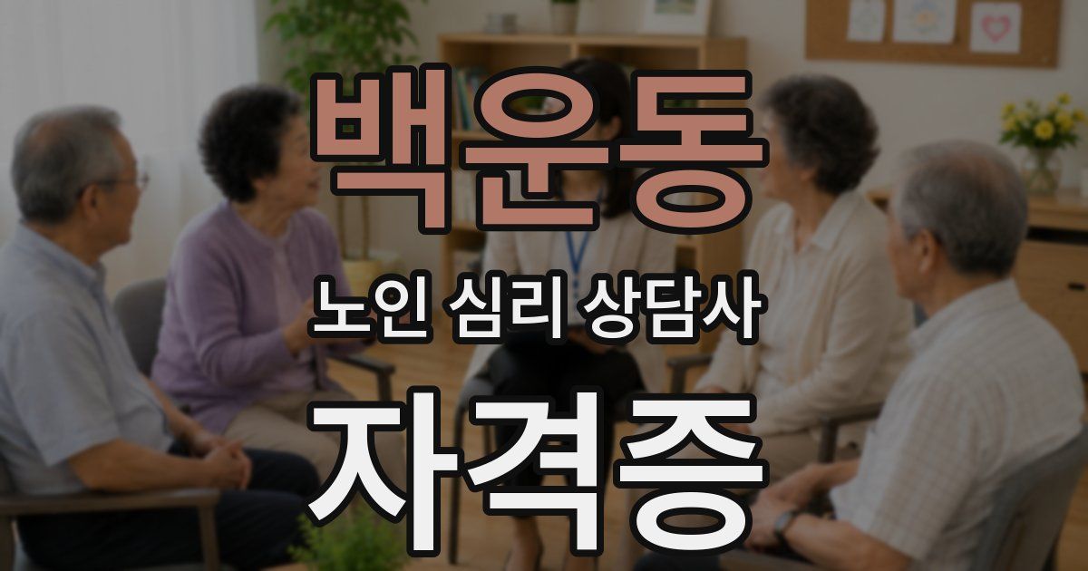 백운동 노인 심리 상담사 자격증