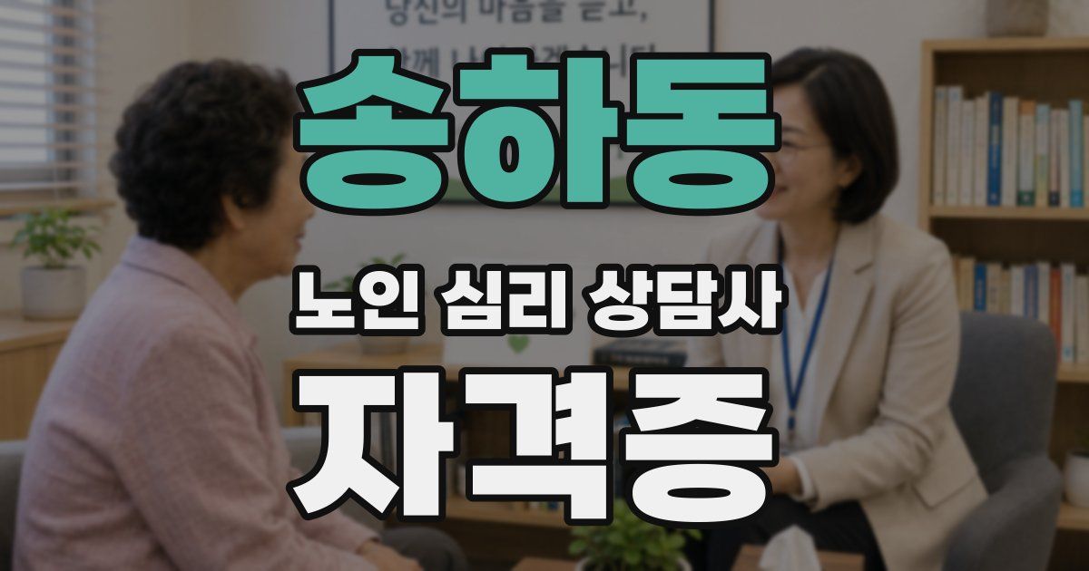 송하동 노인 심리 상담사 자격증