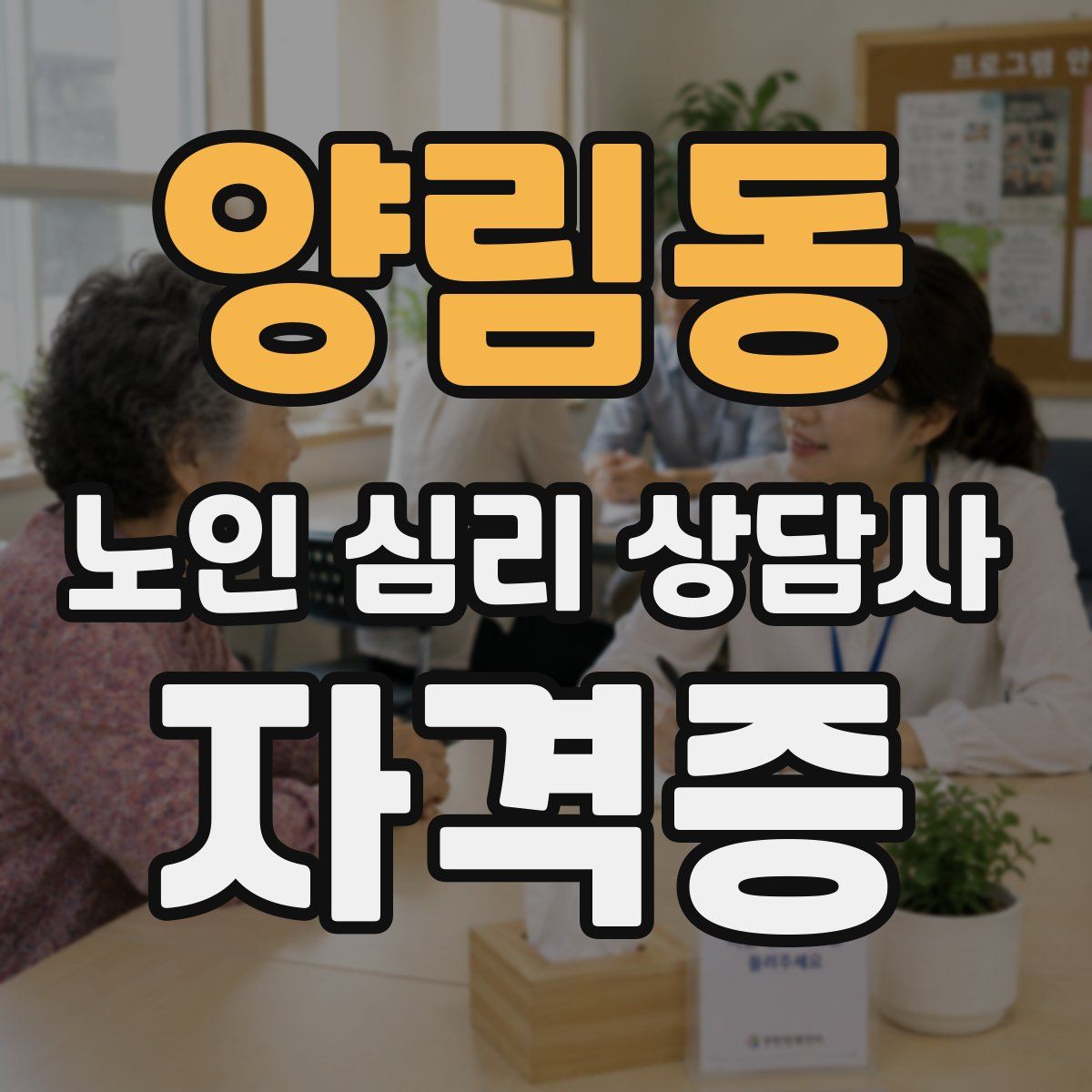 양림동 노인 심리 상담사 자격증