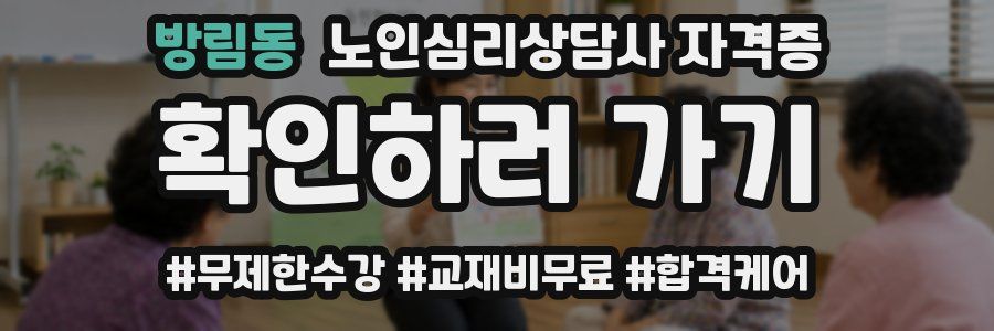 방림동 노인 심리 상담사 자격증