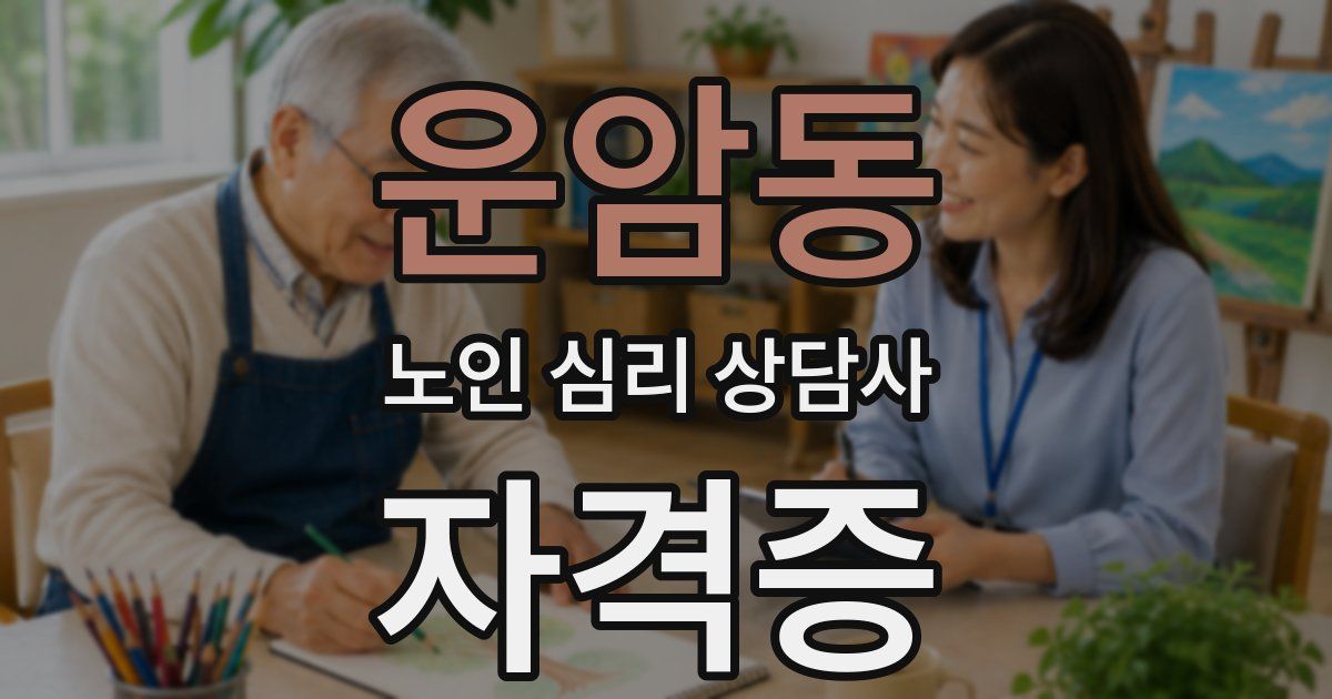 운암동 노인 심리 상담사 자격증