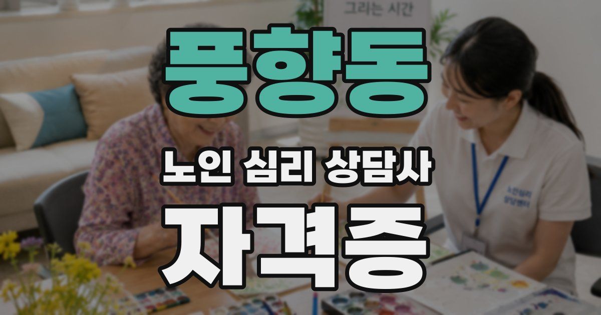 풍향동 노인 심리 상담사 자격증