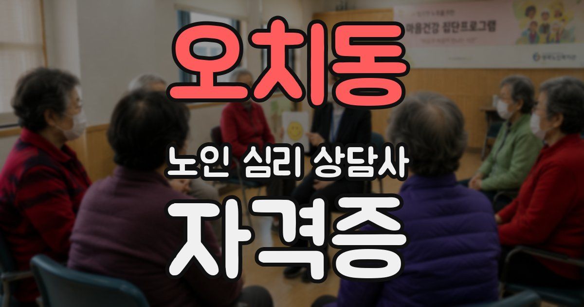 오치동 노인 심리 상담사 자격증