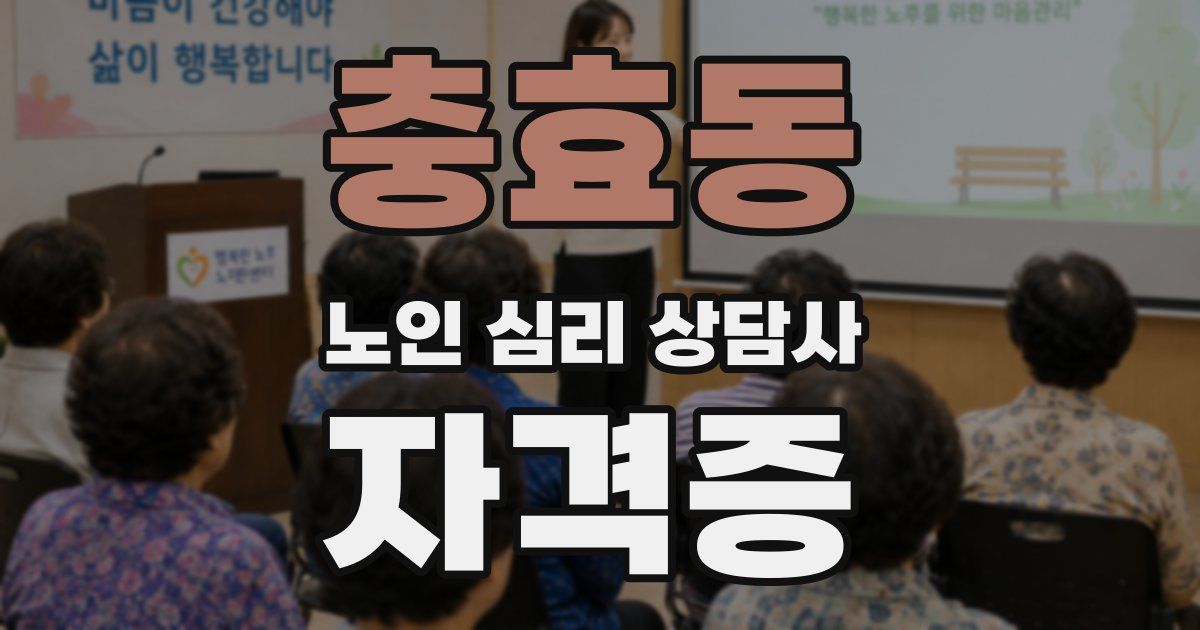충효동 노인 심리 상담사 자격증