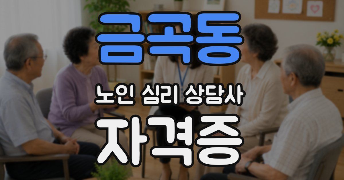 금곡동 노인 심리 상담사 자격증