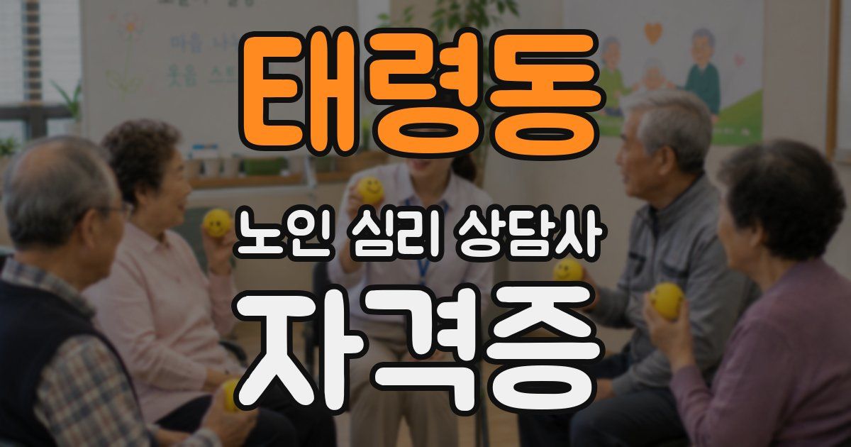 태령동 노인 심리 상담사 자격증