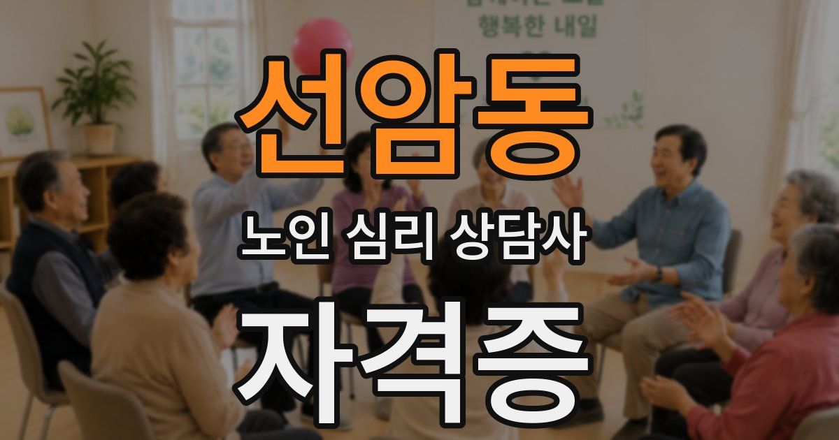 선암동 노인 심리 상담사 자격증