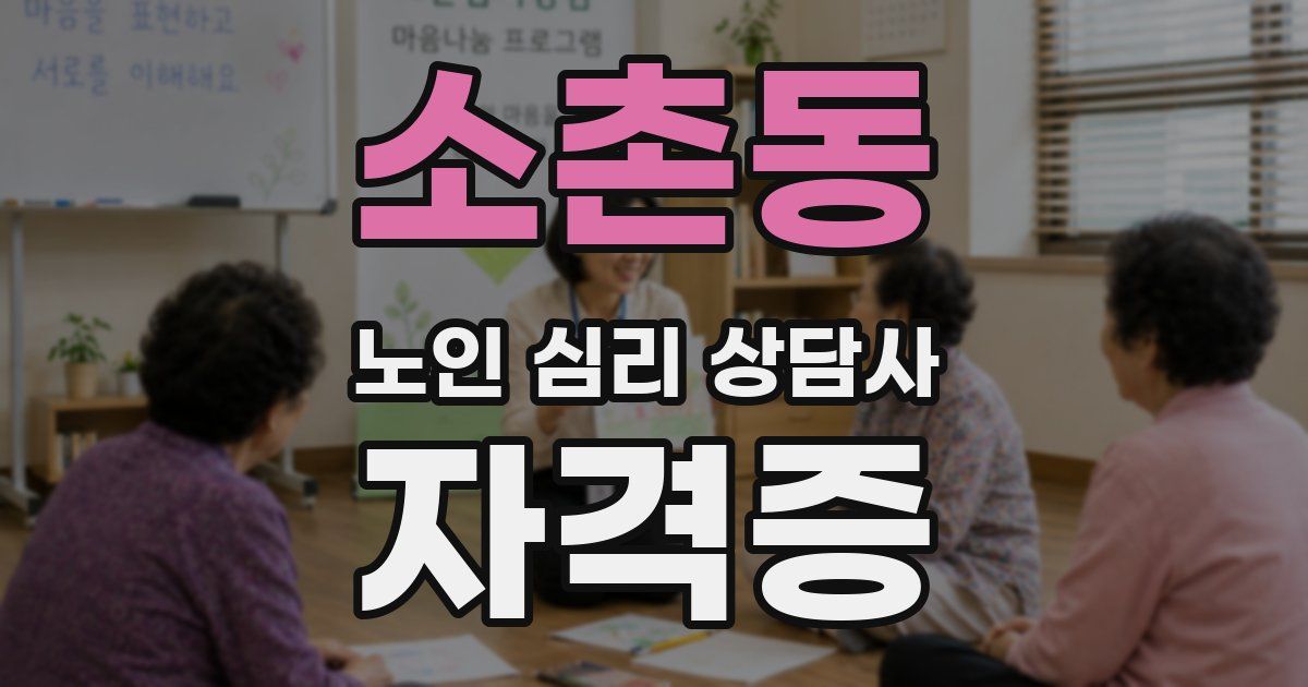 소촌동 노인 심리 상담사 자격증