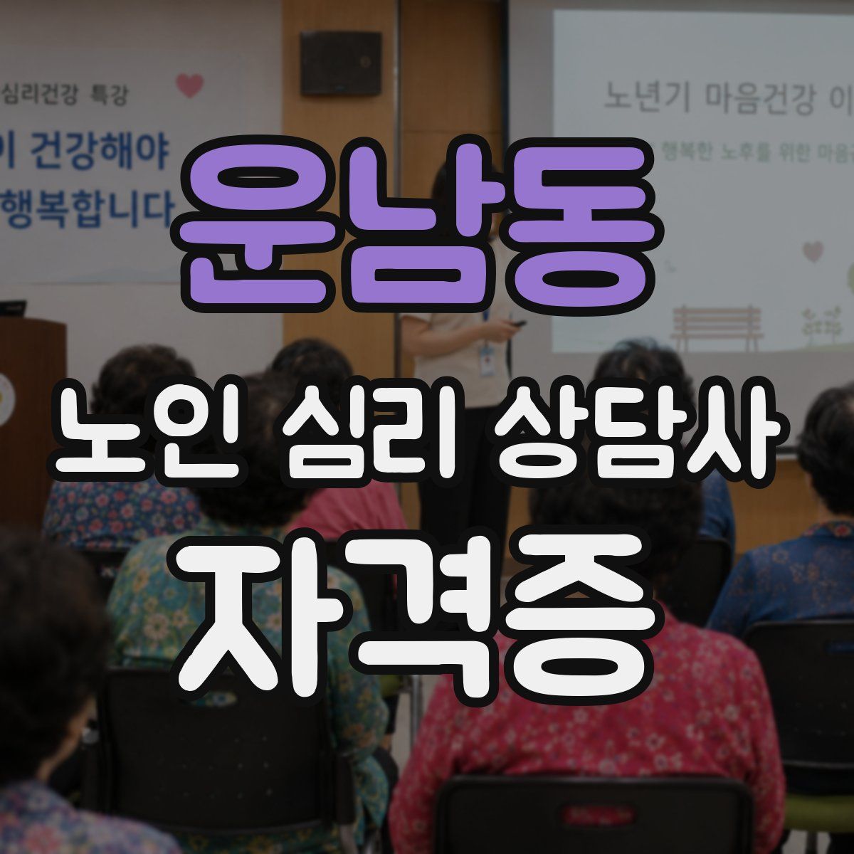 운남동 노인 심리 상담사 자격증