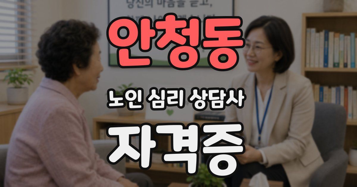 안청동 노인 심리 상담사 자격증