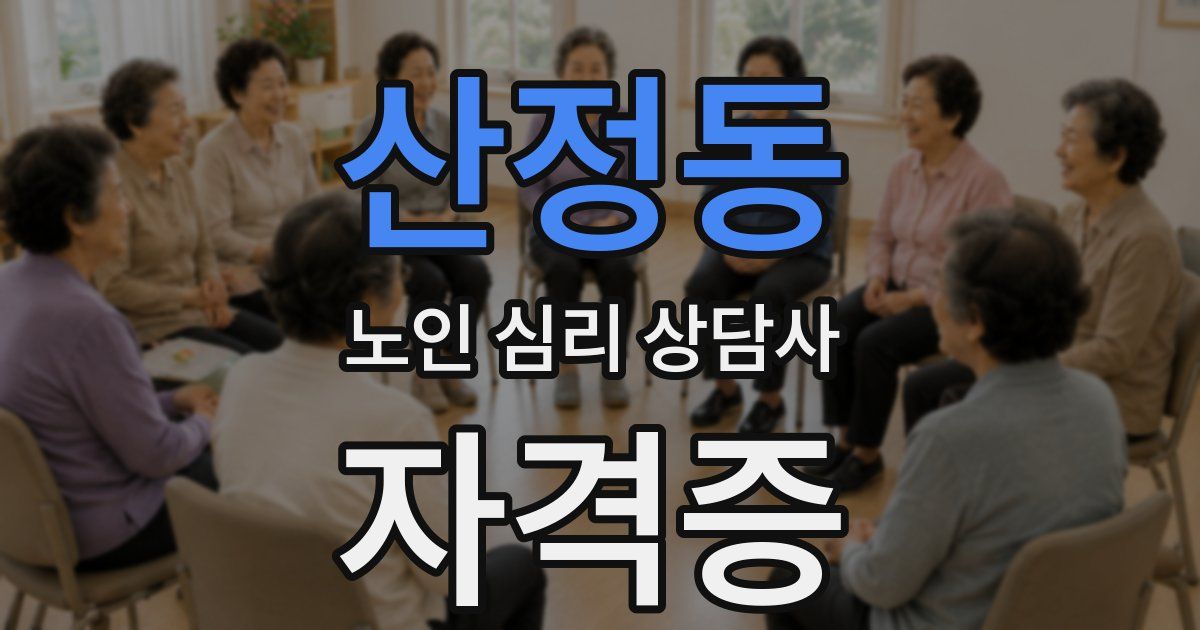 산정동 노인 심리 상담사 자격증