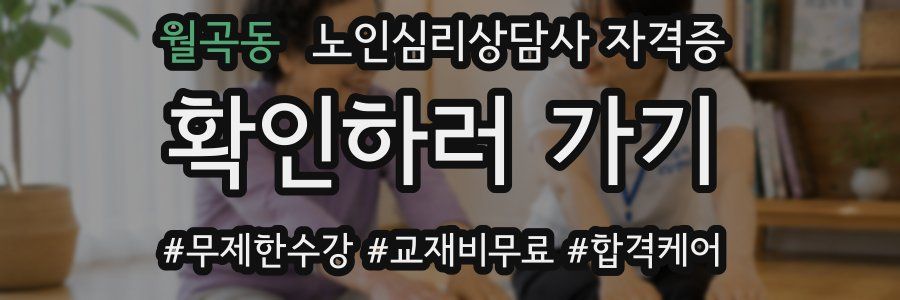 월곡동 노인 심리 상담사 자격증