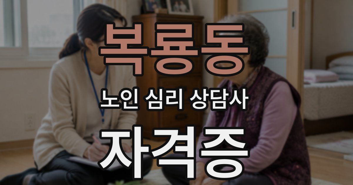 복룡동 노인 심리 상담사 자격증