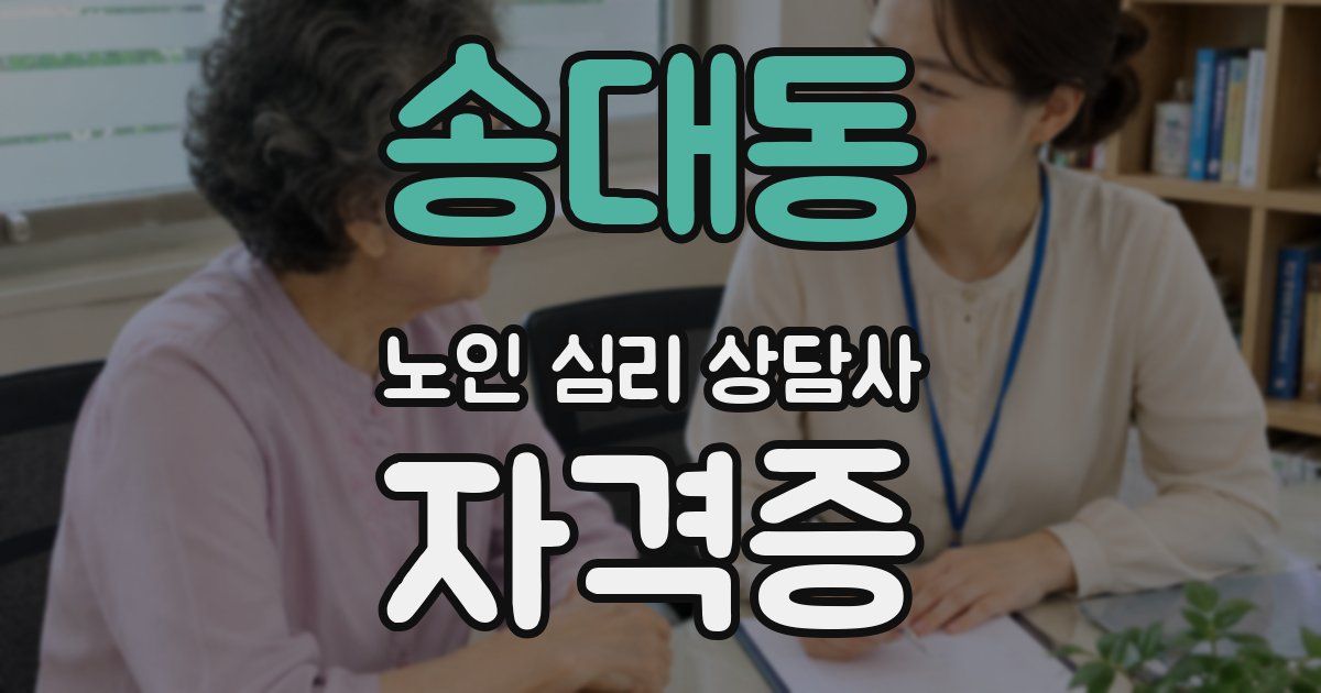 송대동 노인 심리 상담사 자격증