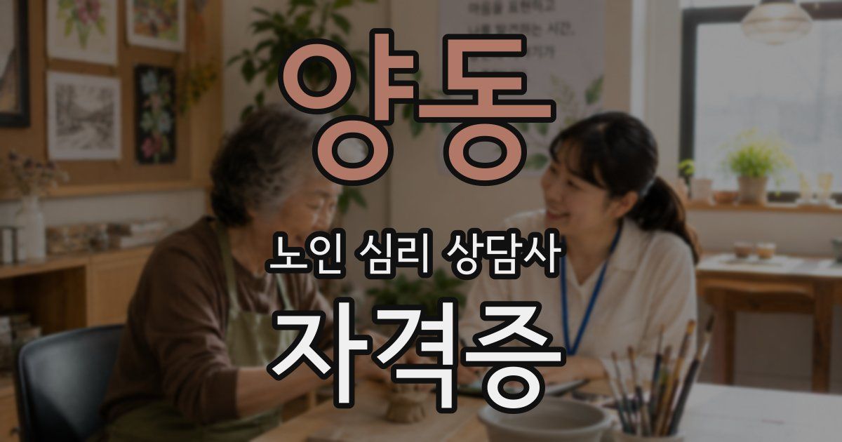 양동 노인 심리 상담사 자격증