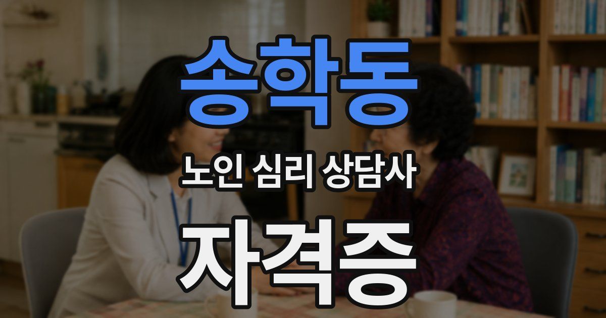 송학동 노인 심리 상담사 자격증