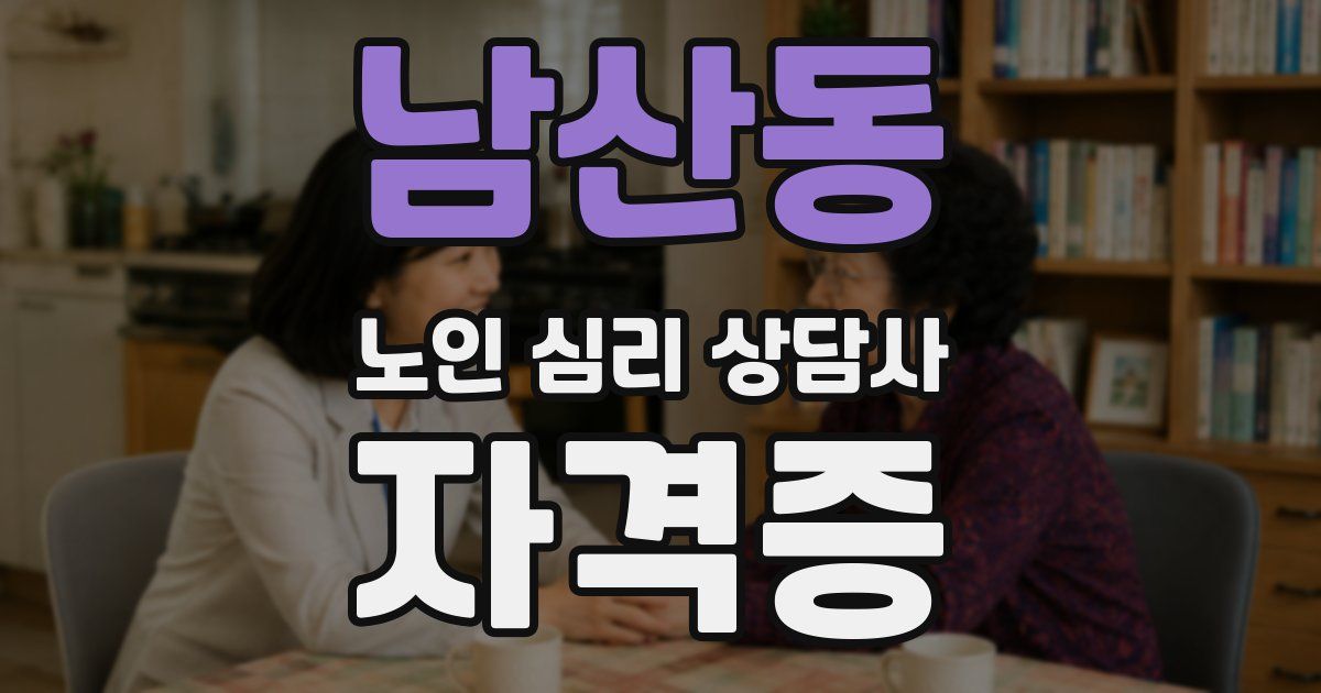 남산동 노인 심리 상담사 자격증