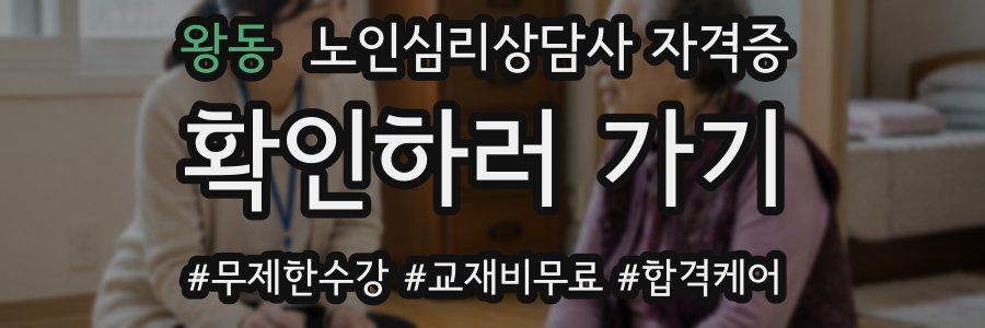 왕동 노인 심리 상담사 자격증
