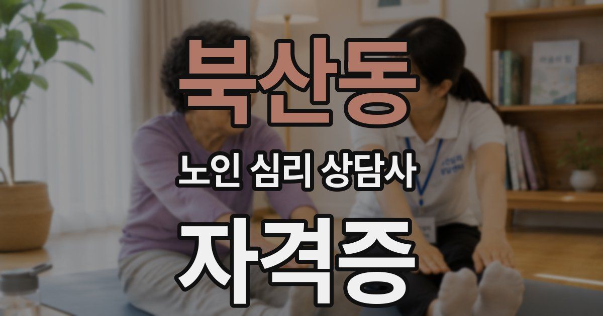 북산동 노인 심리 상담사 자격증