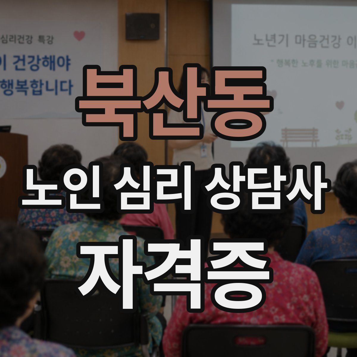 북산동 노인 심리 상담사 자격증