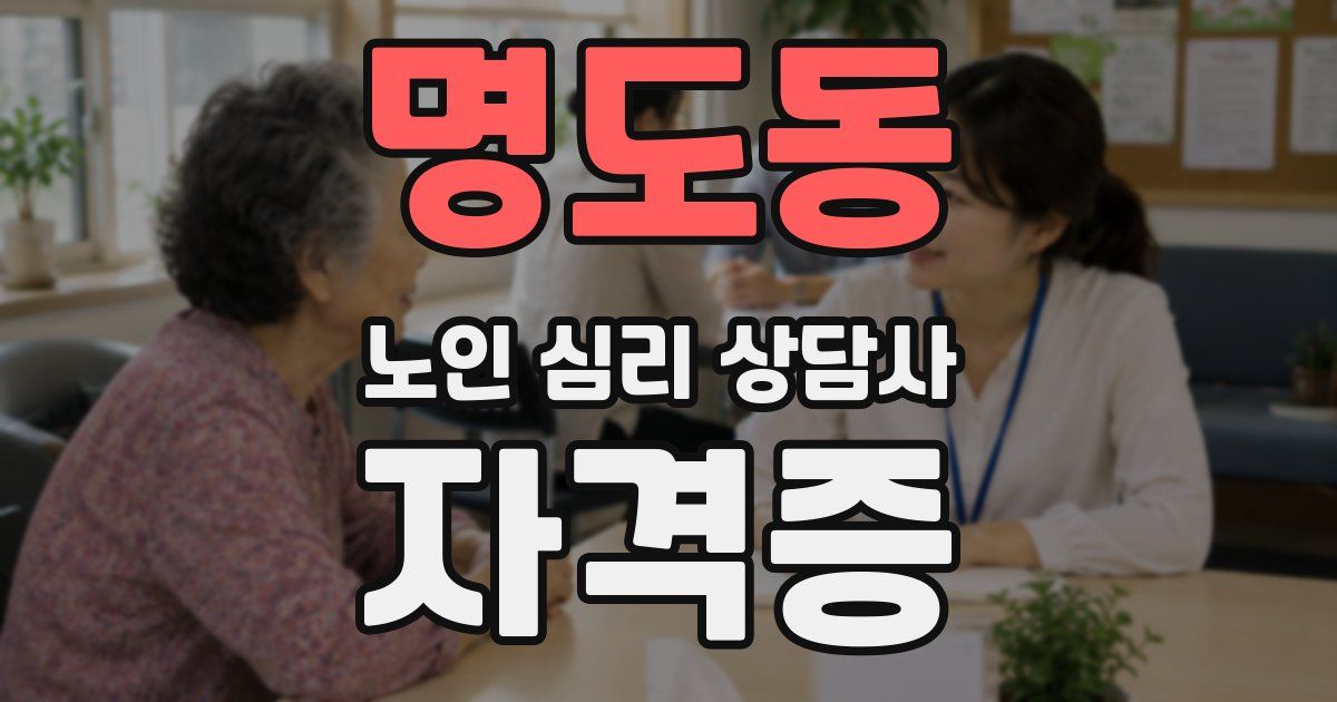 명도동 노인 심리 상담사 자격증