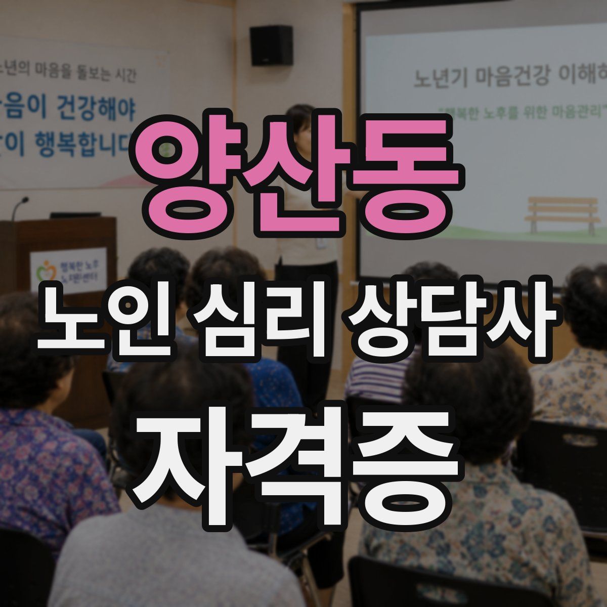 양산동 노인 심리 상담사 자격증