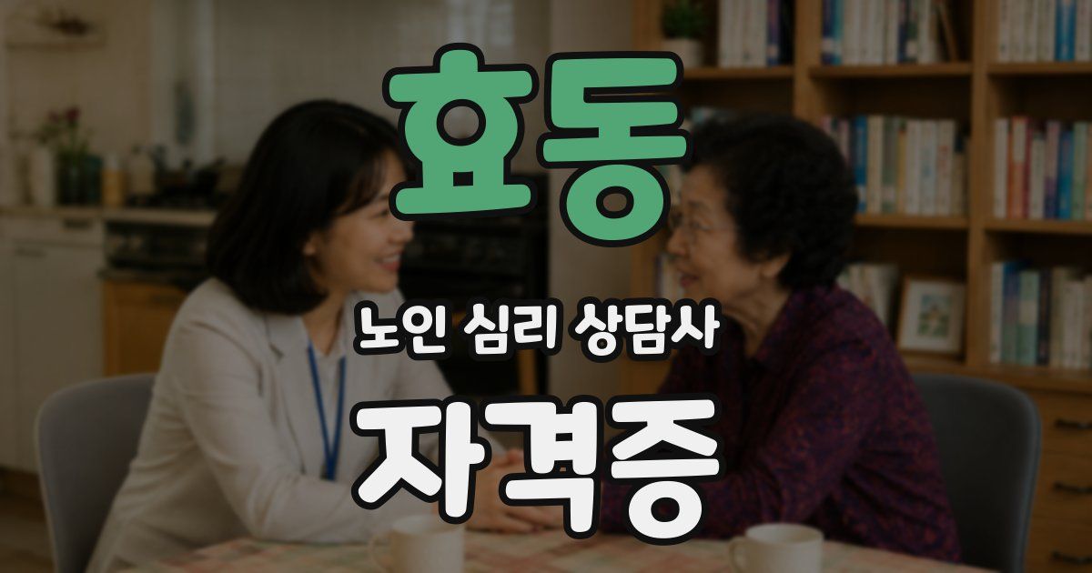 효동 노인 심리 상담사 자격증
