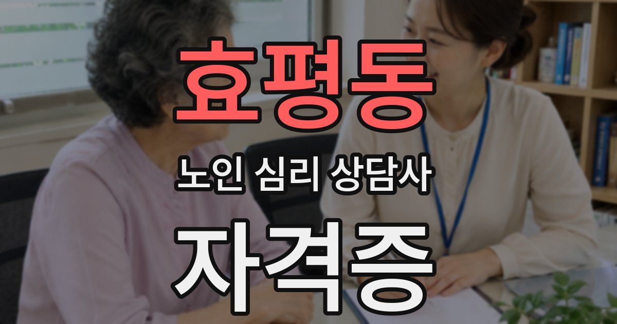 효평동 노인 심리 상담사 자격증