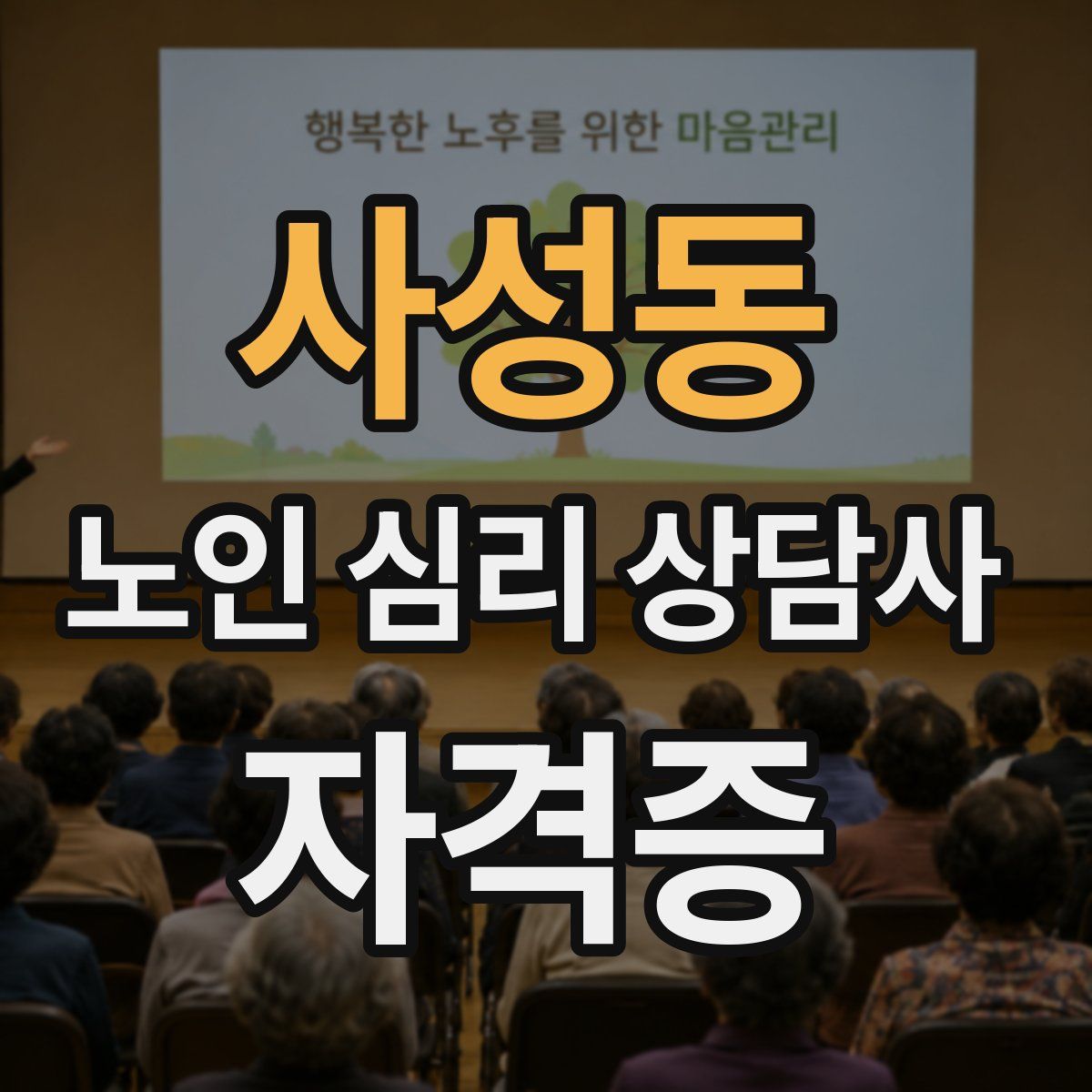 사성동 노인 심리 상담사 자격증